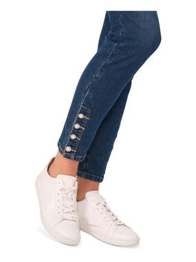 CeCe Faux Pearl Trim Skinny Jeans